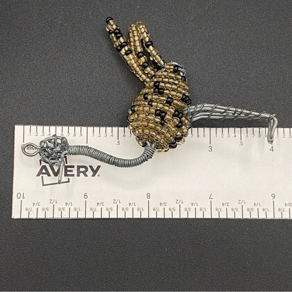 African Beaded Wire Wrapped Cape Ostrich Figurine Pendant - Picture 10 of 11